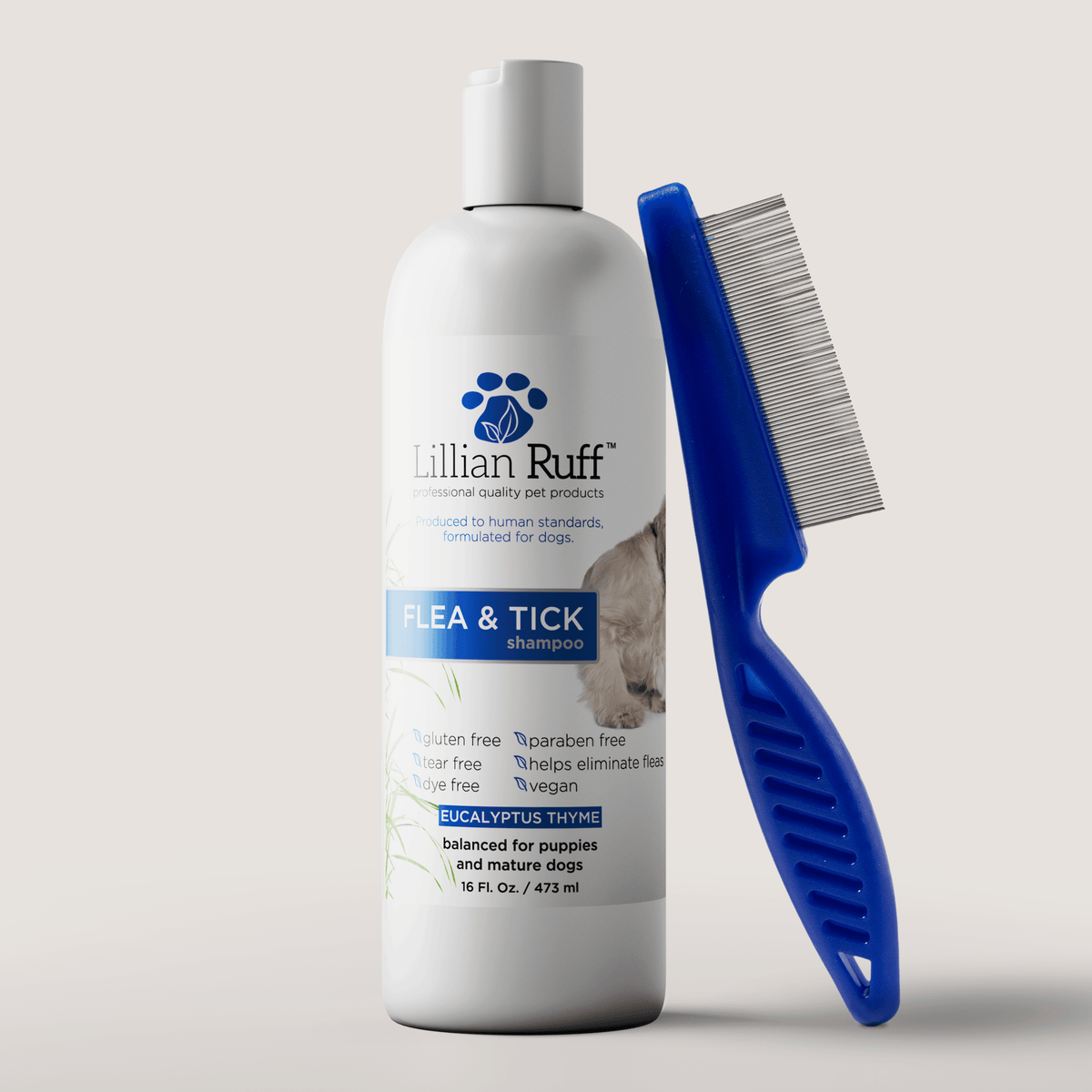 Flea and Tick Shampoo With Flea Comb