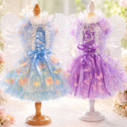 Butterfly Fairy Dog Dress with Wings