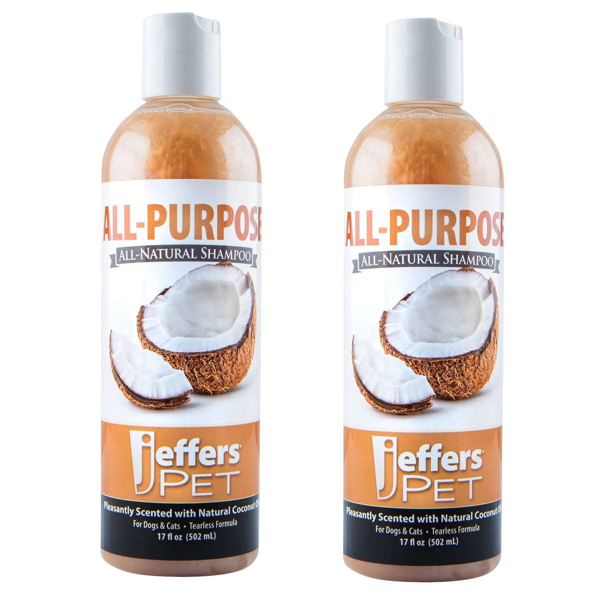 Jeffers Pet Tearless All-Purpose All-Natural Coconut Oil Shampoo for Dogs & Cats